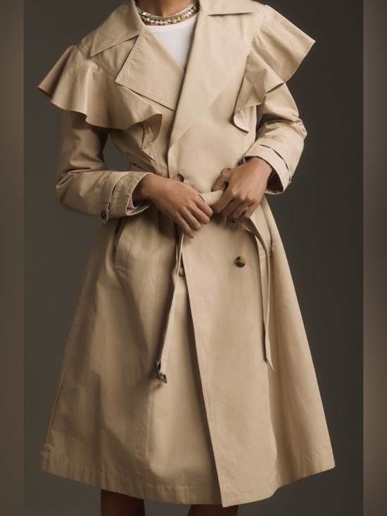 Anthropologie Jackets & Blazers - By Anthropologie Ruffled
Trench Coat